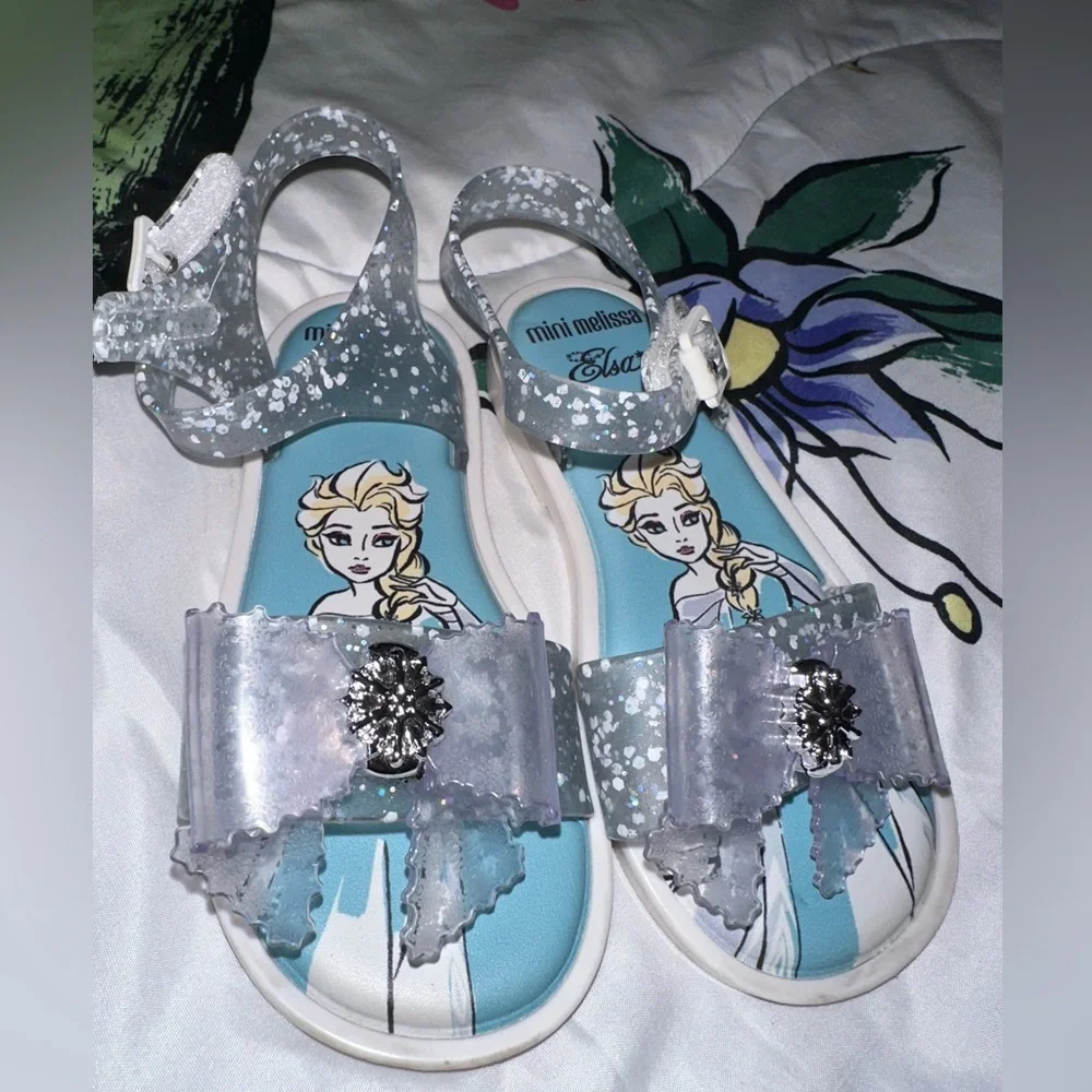 Mini Melissa Elsa Frozen Sandals size 11 VGUC